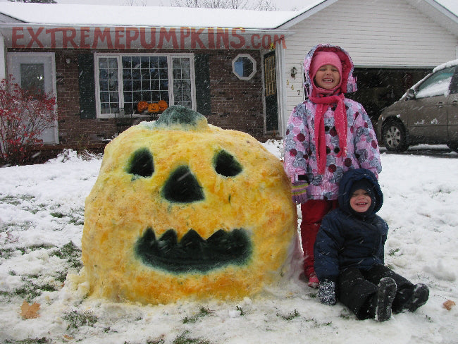 Eskimo Kids and Their Snow Pumpkin