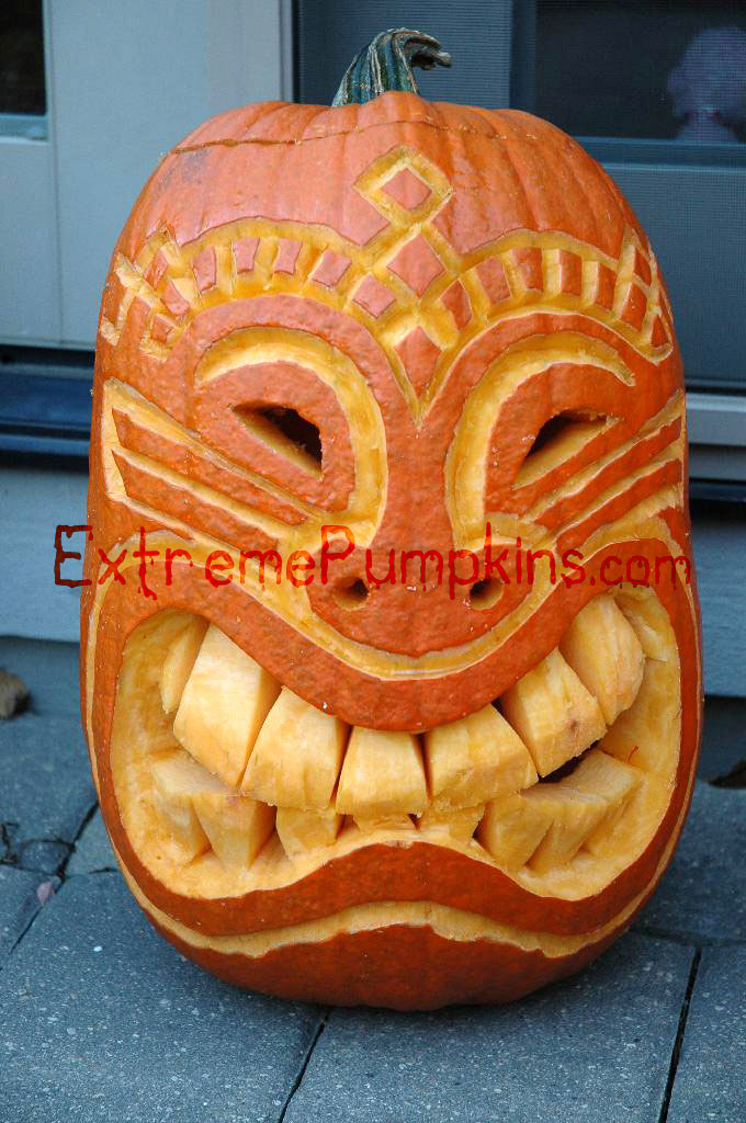 Giant Tiki Pumpkin