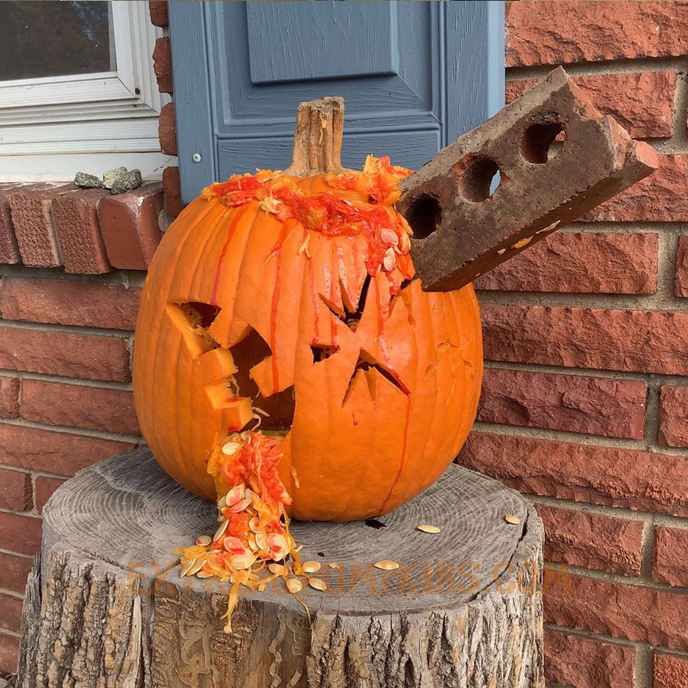 Brick To The Head Pumpkin