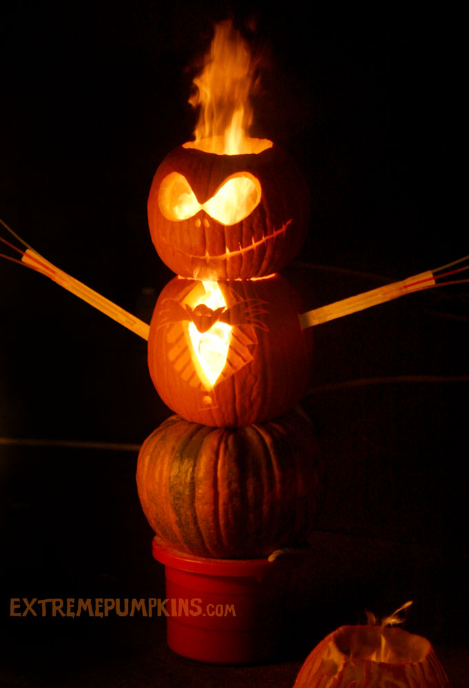 The Flaming Jack Skellington Pumpkin