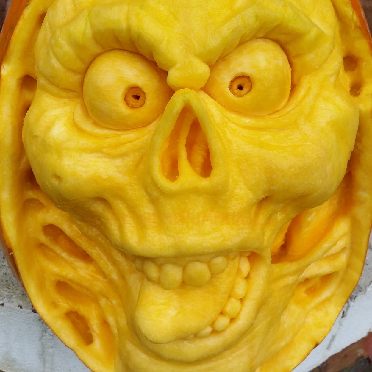 Creepy Skull Pumpkin
