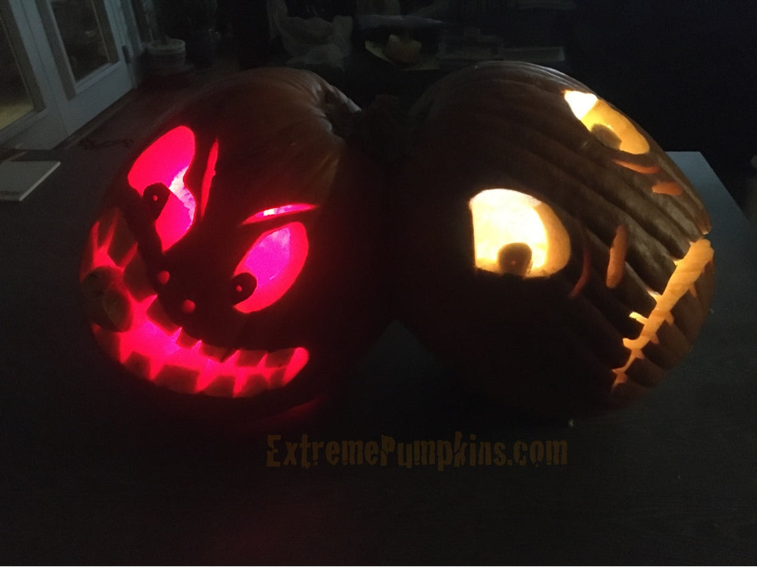 A Great Conjoined Pumpkin Carving