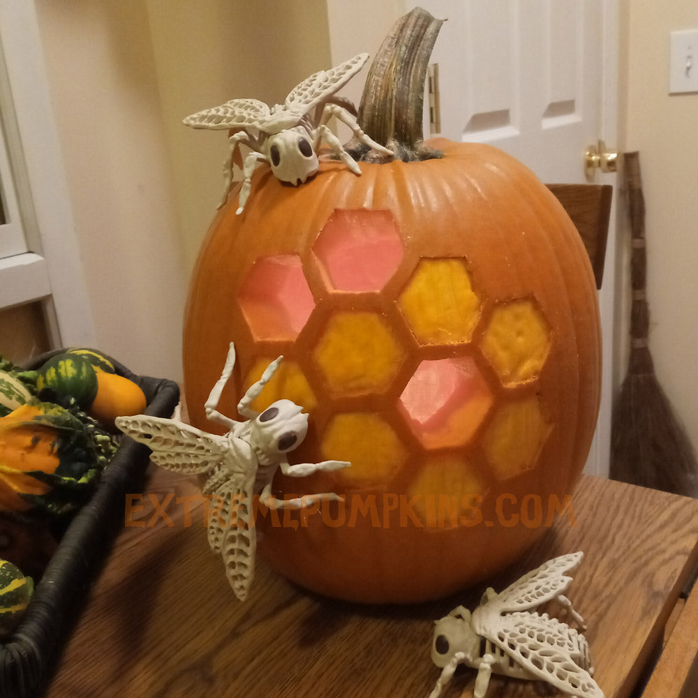Skeleton Bees Pumpkin