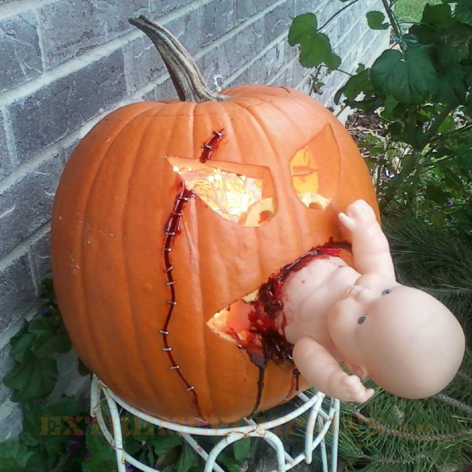 The Baby Eating Pumpkin