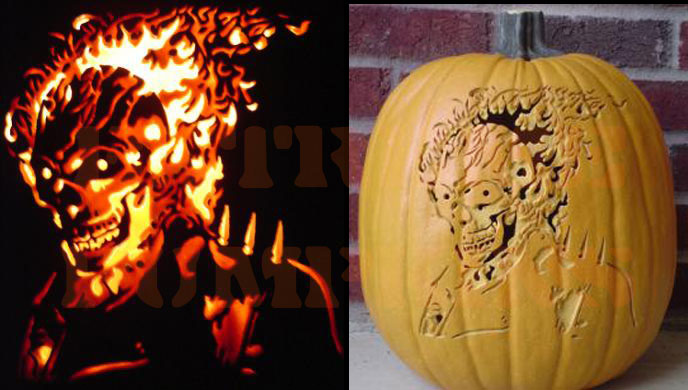 The Ghost Rider Pumpkin - Two Views The Ghost Rider Pumpkin - Two Views