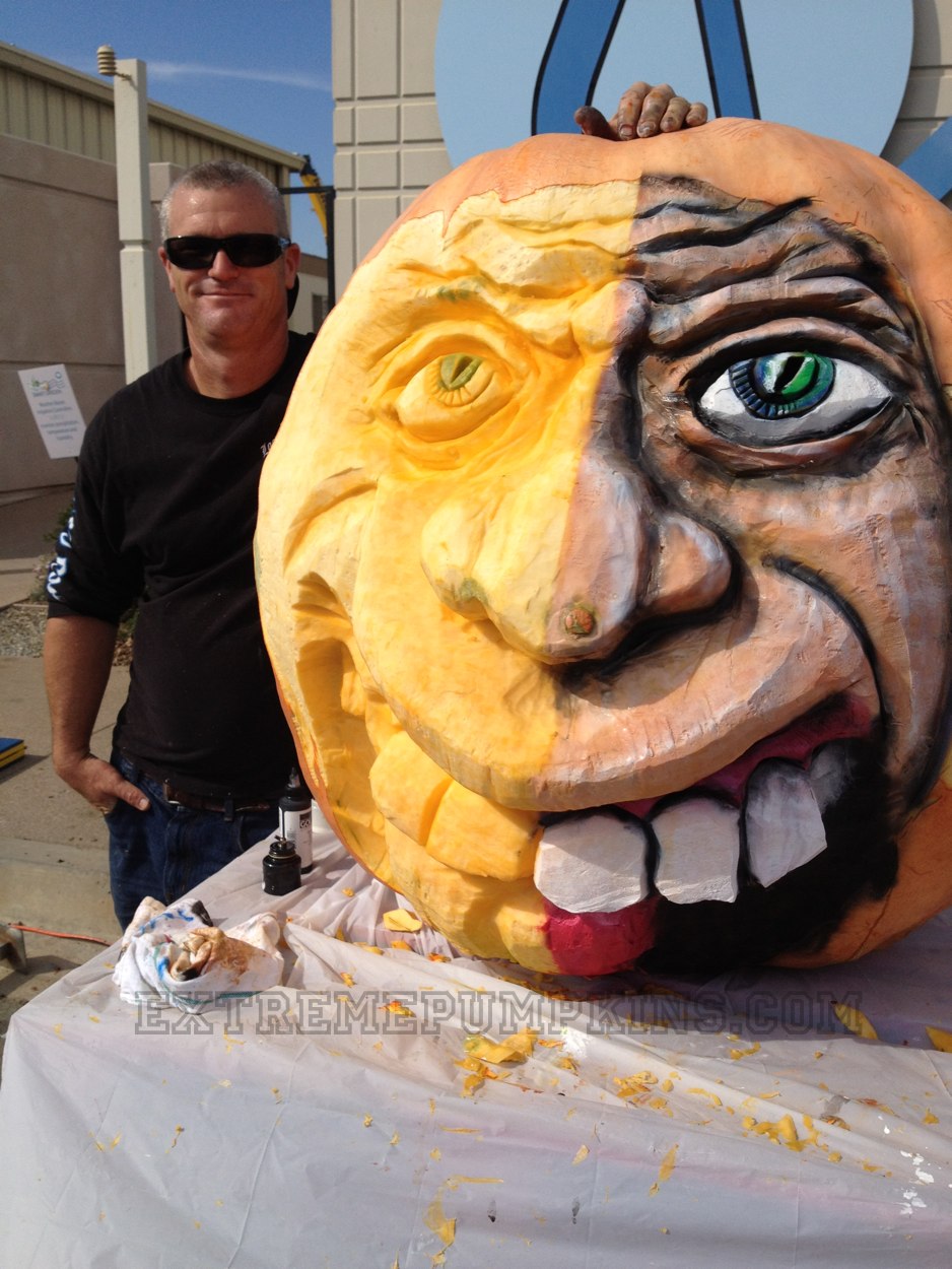 This Is Pumpkin Head - He Carves Giant Pumpkins
